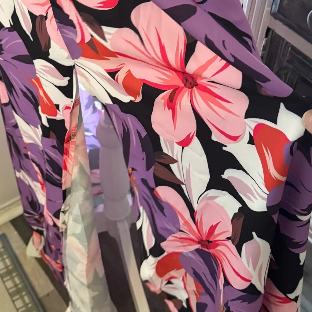 Women’s boutique floral boho split thigh maxi dress size  XL - Picture 6 of 11